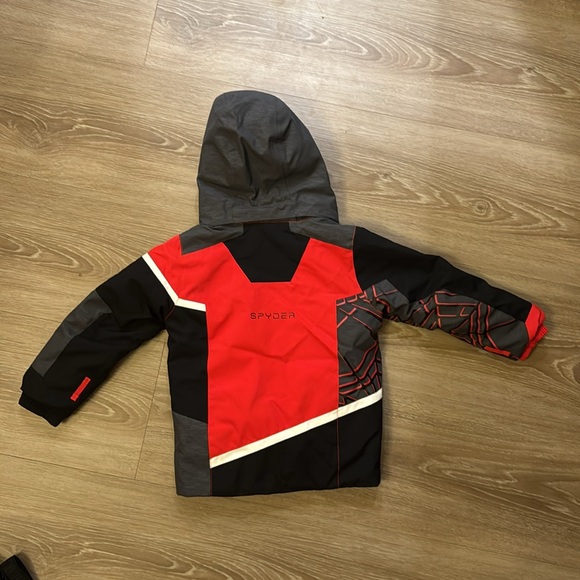 Spyder Boys Ski Challenger Jacket & Ski Bib Pants Red Black Snow Winter Set 3T - Picture 3 of 14